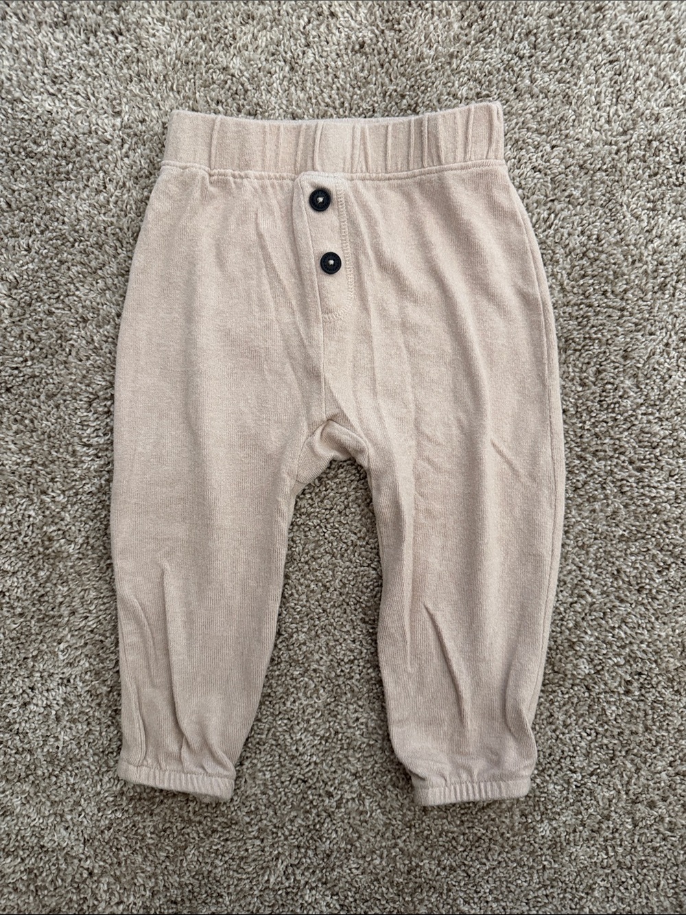 Easy Peasy Neutral Knit Jogger Pants - Size 12 Mo Baby